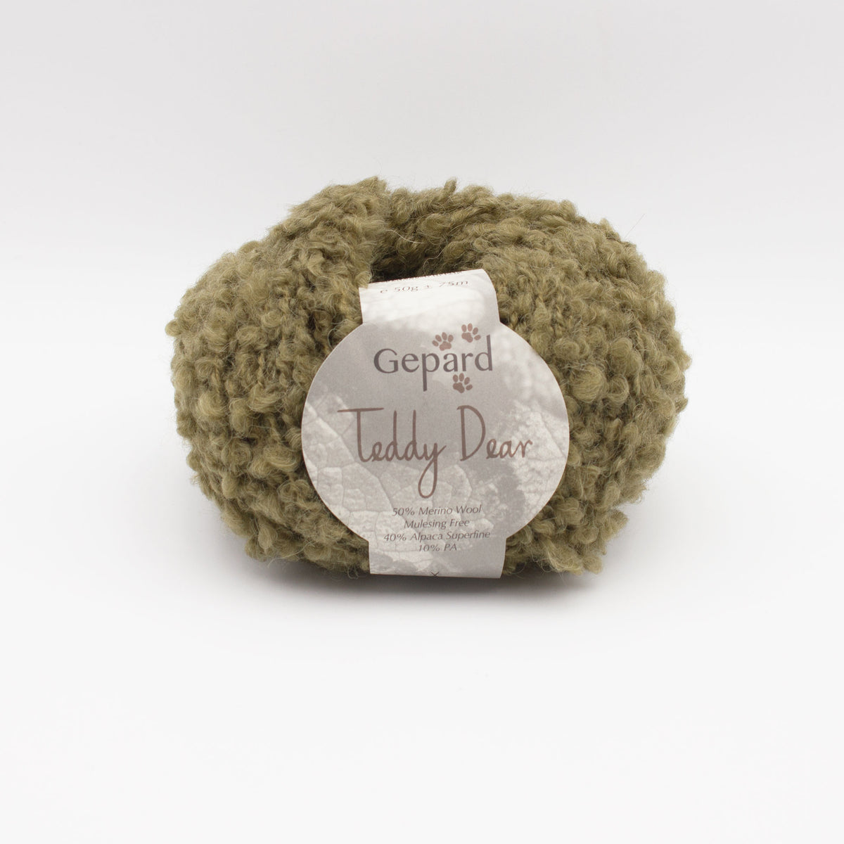 Pelote de Teddy Dear de Gepard Garn coloris 860 Olive Green