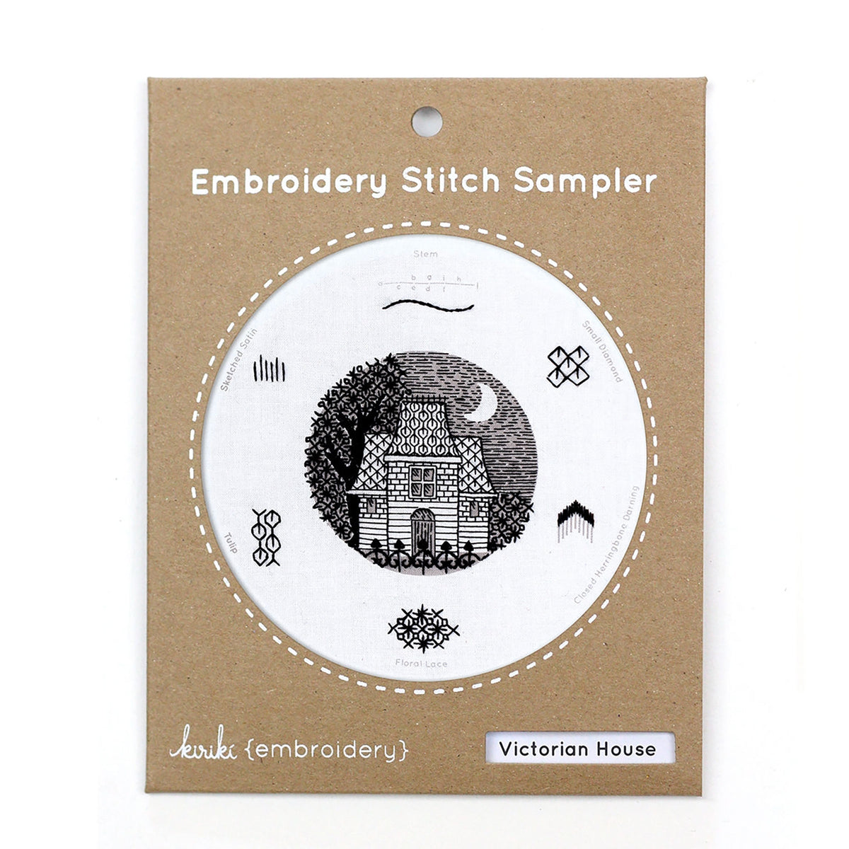 Kit de broderie Stitch Sampler de Kiriki Press modèle Victorian House