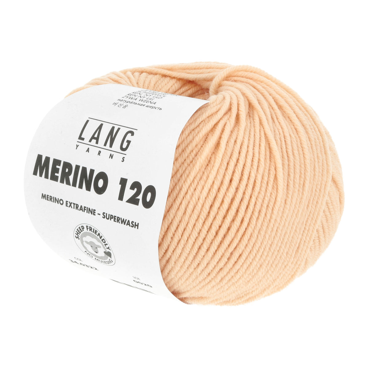 Pelote de Merino 120 de Lang Yarns coloris 322 Abricot
