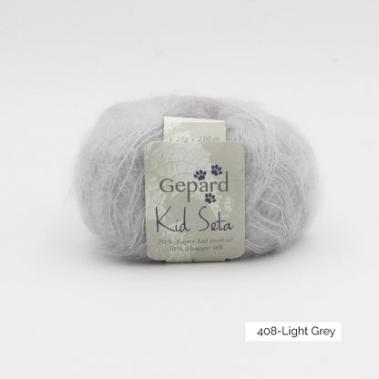 Kid Seta de Gepard Garn coloris 408 Light Grey