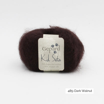 Kid Seta de Gepard Garn coloris 485 Dark Walnut