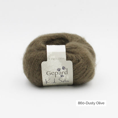 Kid Seta de Gepard Garn coloris 860 Dusty Olive
