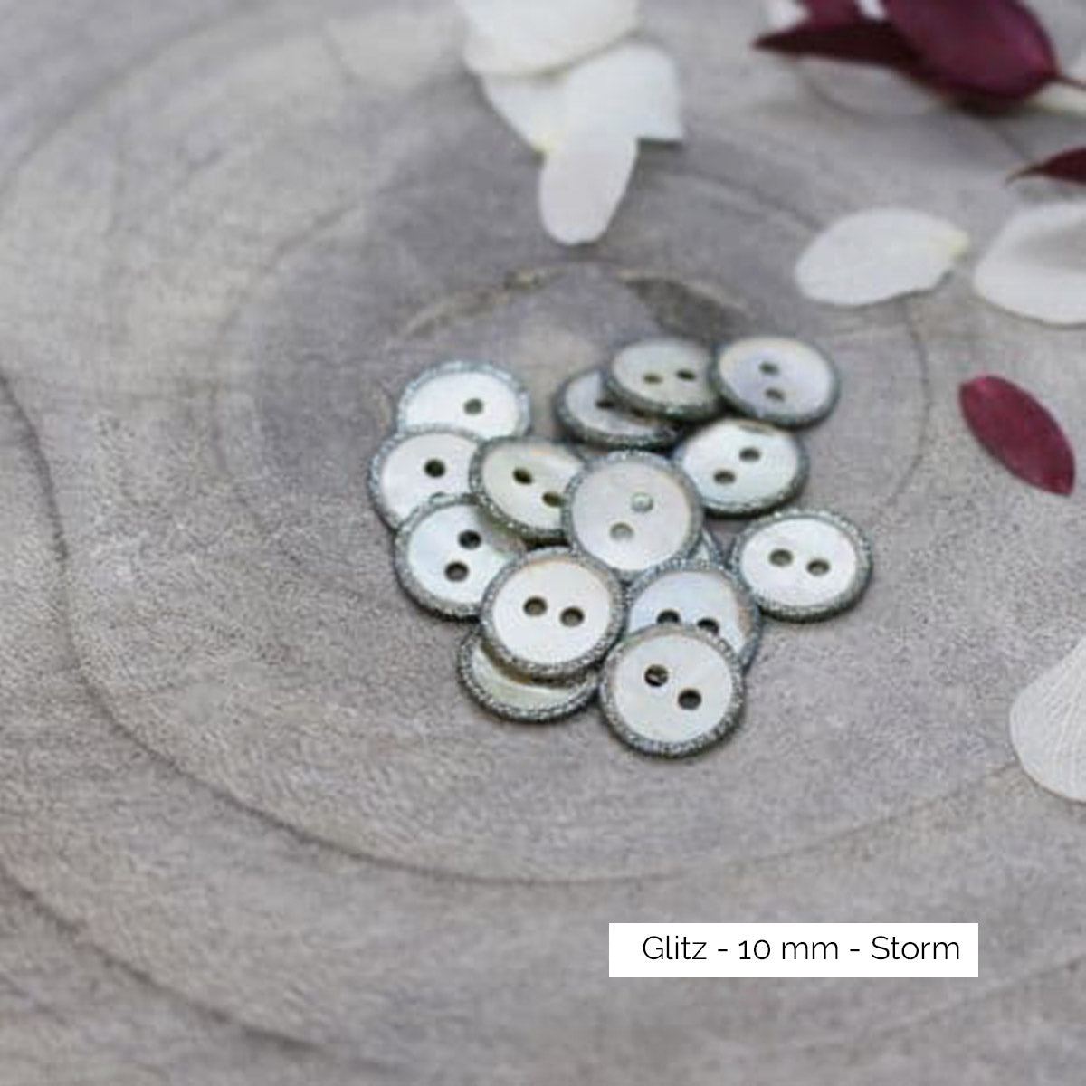 Boutons Atelier Brunette modèle Glitz, coloris Storm