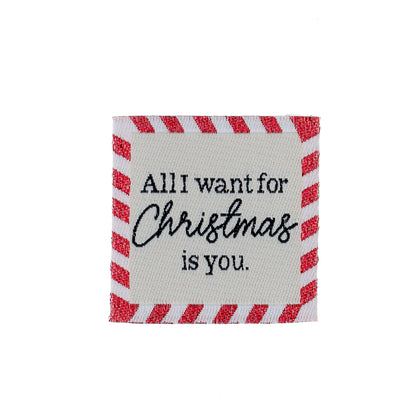 Etiquette à coudre de Bohin, modèle All I want for Christmas is you