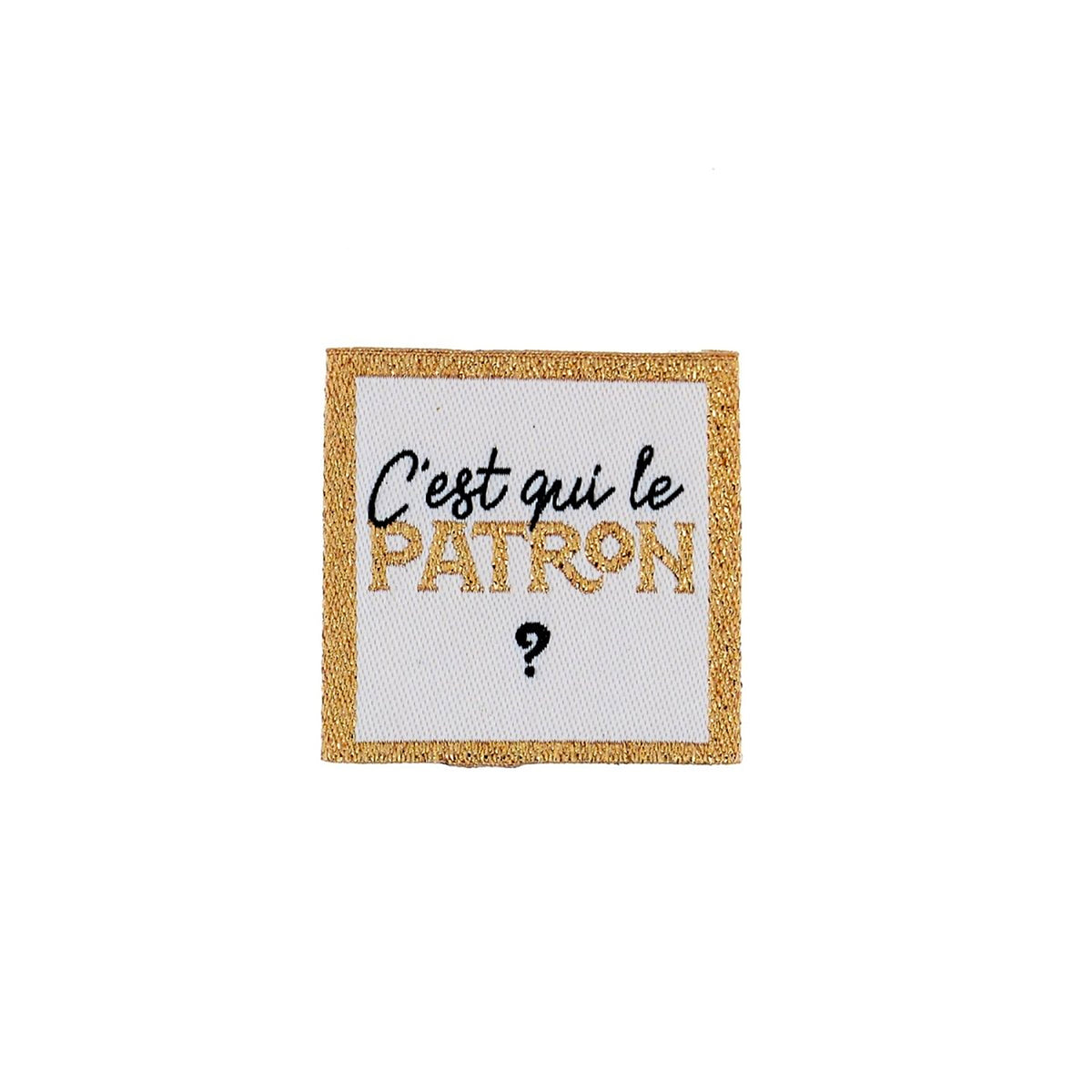 Etiquette à coudre de Bohin, modèle C'est qui le Patron ?