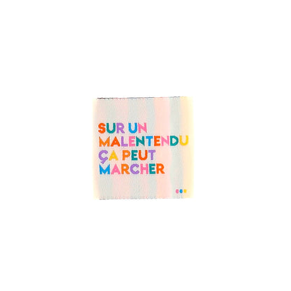 Etiquette à coudre de Bohin, modèle Sur un malentendu ça peut marcher...