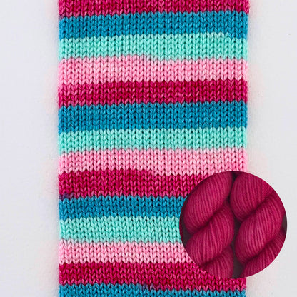 Kit de laine à chaussettes Le Bruit des Aiguilles, coloris Hi Barbie! / mini Fuchsia