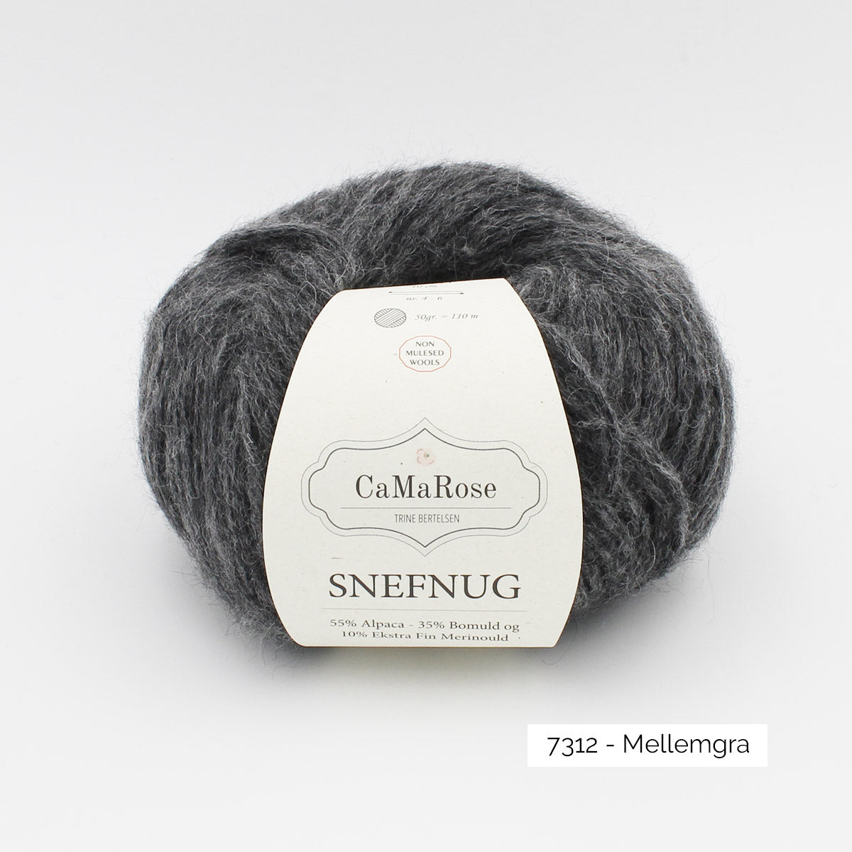Pelote de Snefnug de CaMaRose coloris 7312 Mellemgra