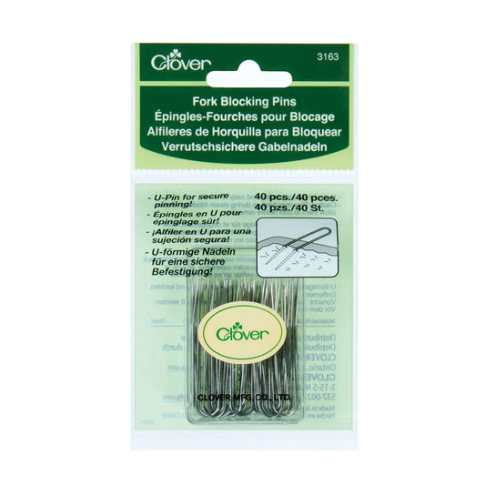 Lot de 40 épingles en U pour bloquer les projets au tricot ou au crochet de la marque Clover (référence 3163)