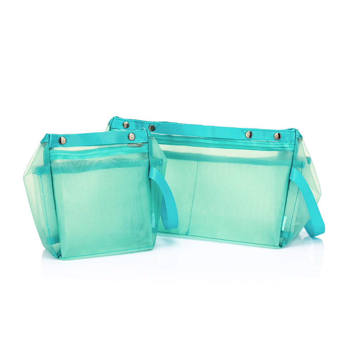 Comparaison des tailles Small et Large du Oh Snap Sack de Della Q, coloris Ocean