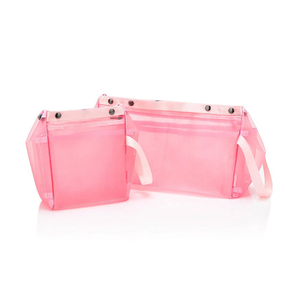 Comparaison des tailles Small et Large du Oh Snap Sack de Della Q, coloris Petal