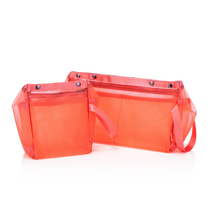 Comparaison des tailles Small et Large du Oh Snap Sack de Della Q, coloris Sunset