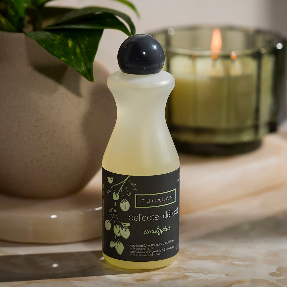Lessive pour lainage sans rinçage Eucalan, flacon de 100ml, senteur Eucalyptus