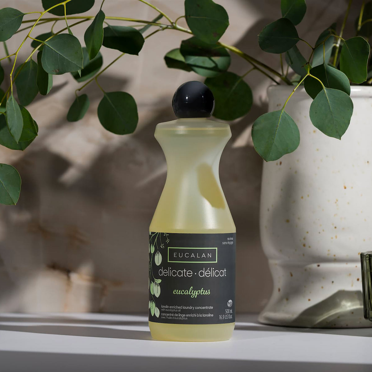 Lessive pour lainage sans rinçage Eucalan, flacon de 500ml, senteur Eucalyptus