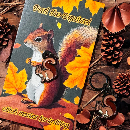 Marqueur de mailles single Firefly Notes modèle Purl the Squirrel