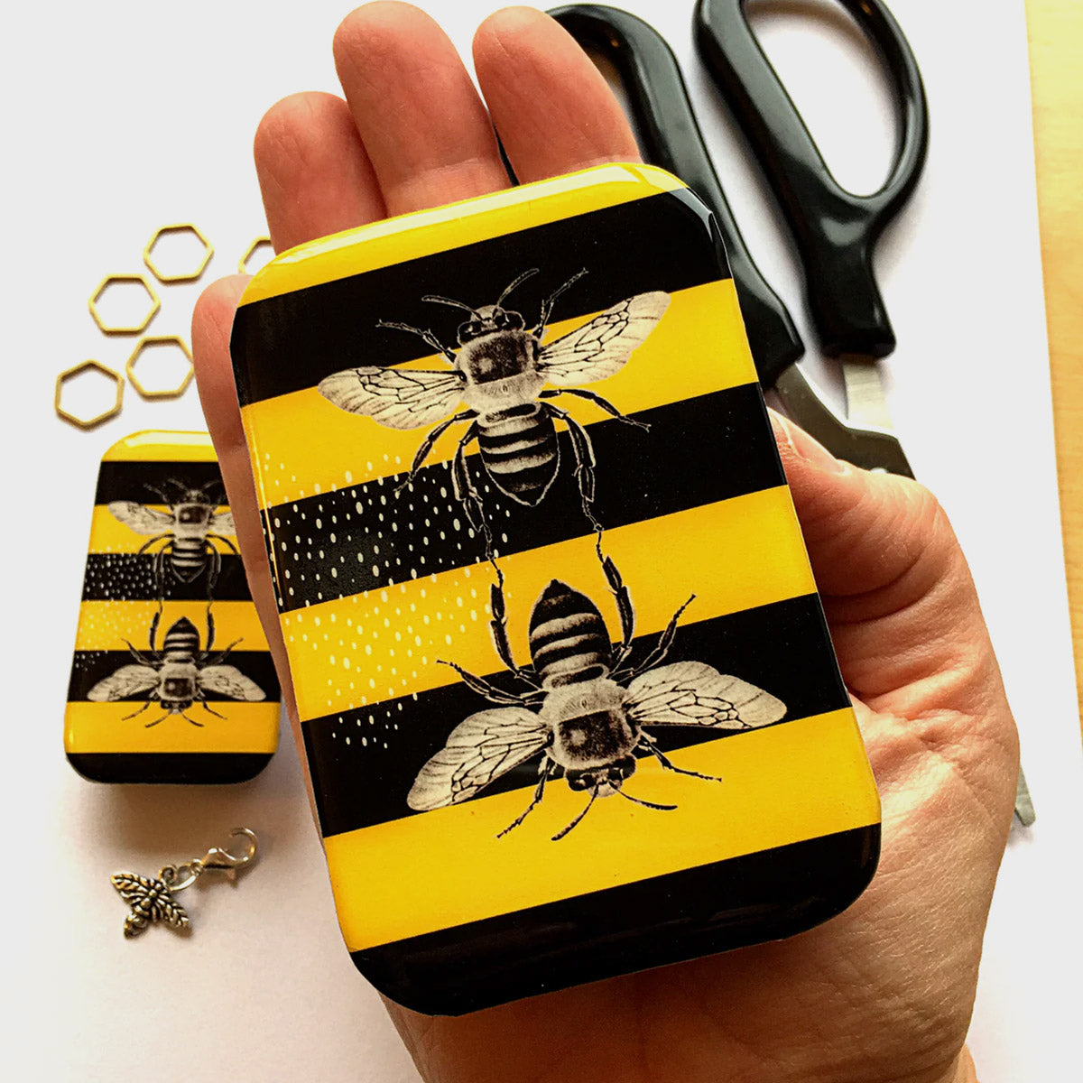 Boîte de rangement métallique Firefly Notes, modèle Bee, taille Large