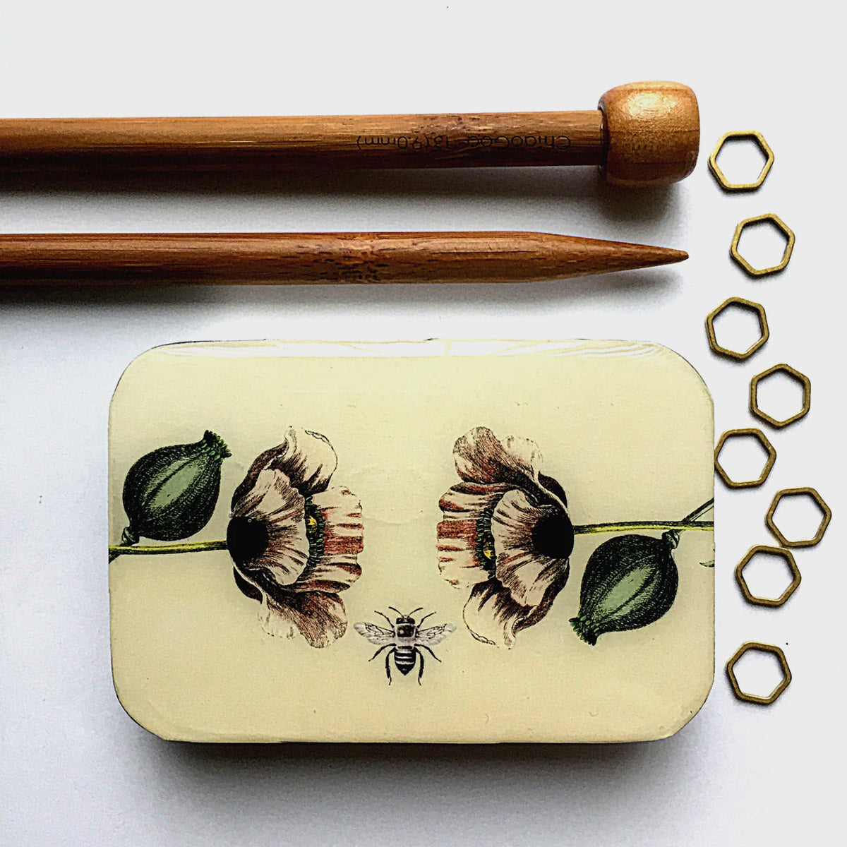 Boîte de rangement métallique Firefly Notes, modèle Bee and Poppy, taille Large