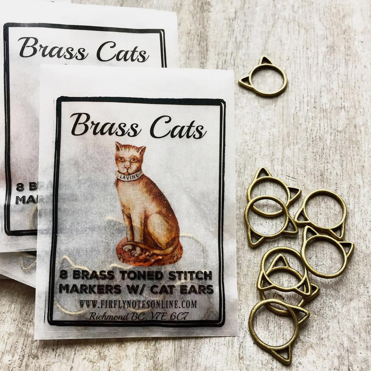 Anneaux marqueurs Firefly Notes modèle Cat (medium ou large brass)