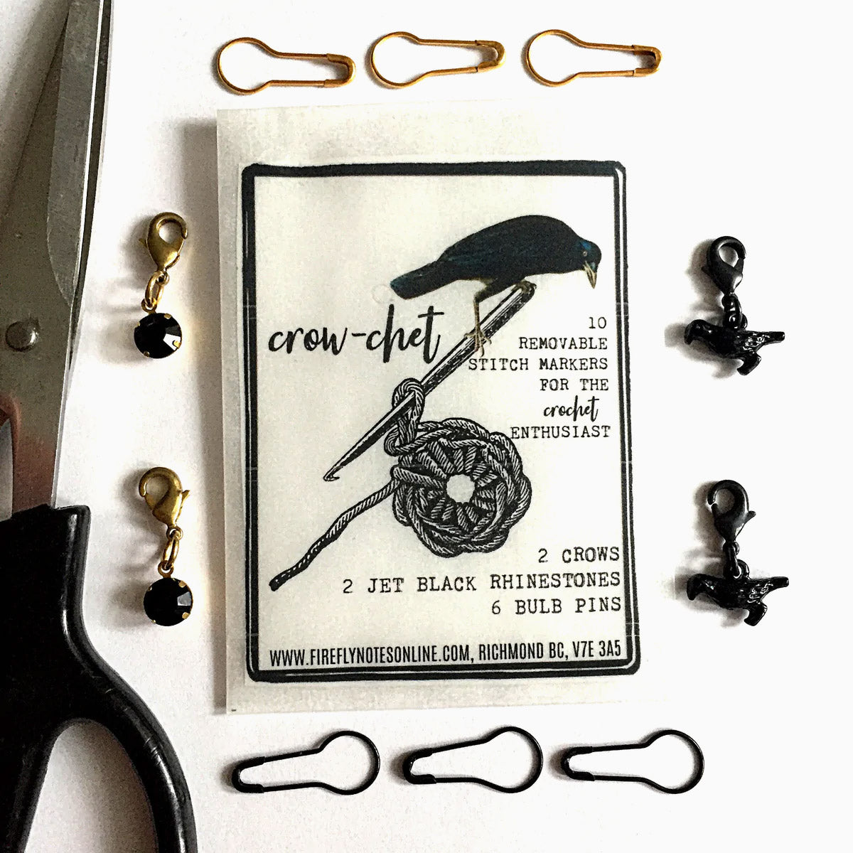 Marqueurs de mailles amovibles (ampoule + progress keeper) modèle Crow-chet