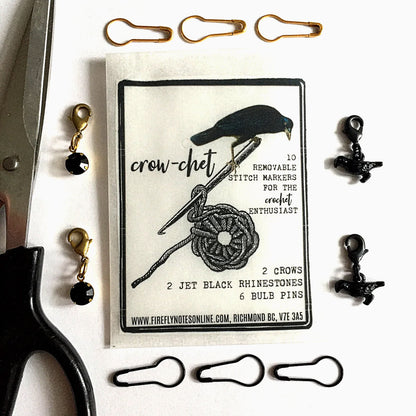 Marqueurs de mailles amovibles (ampoule + progress keeper) modèle Crow-chet
