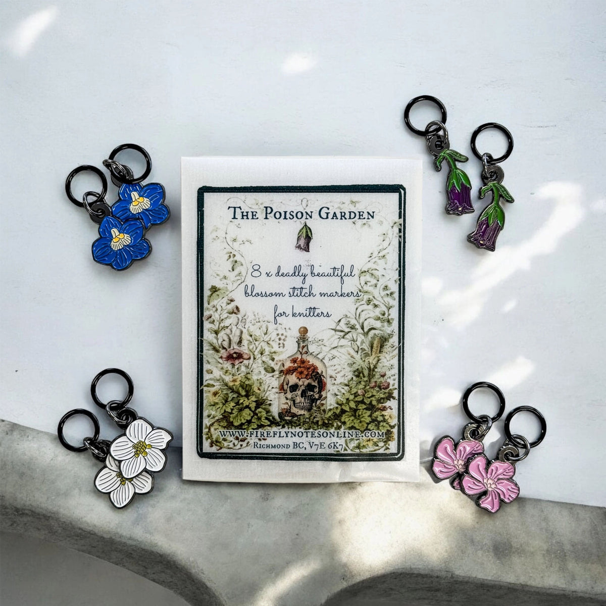 Set d'anneaux marqueurs avec boîte de rangement Firefly Notes modèle Poison Garden