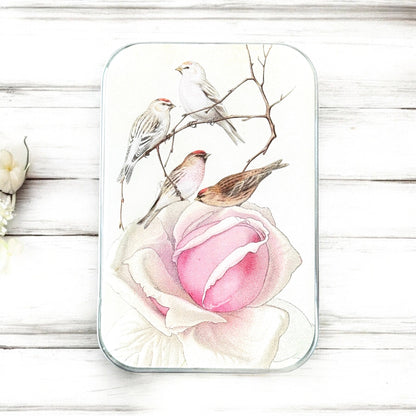 Boîte de rangement Firefly Notes, modèle Rose and Birds (Large)