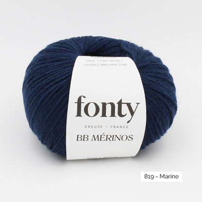 Pelote de BB Mérinos de Fonty, coloris 819 Marine