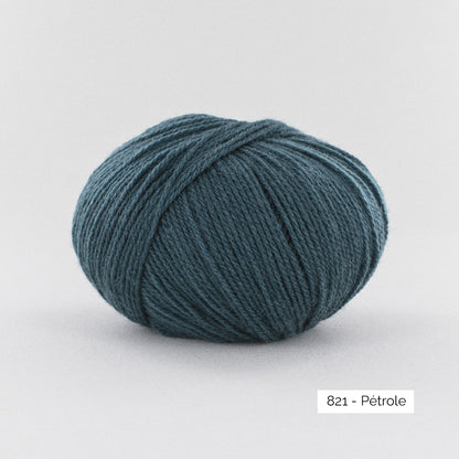 Pelote de BB Mérinos de Fonty, coloris 821 Pétrole