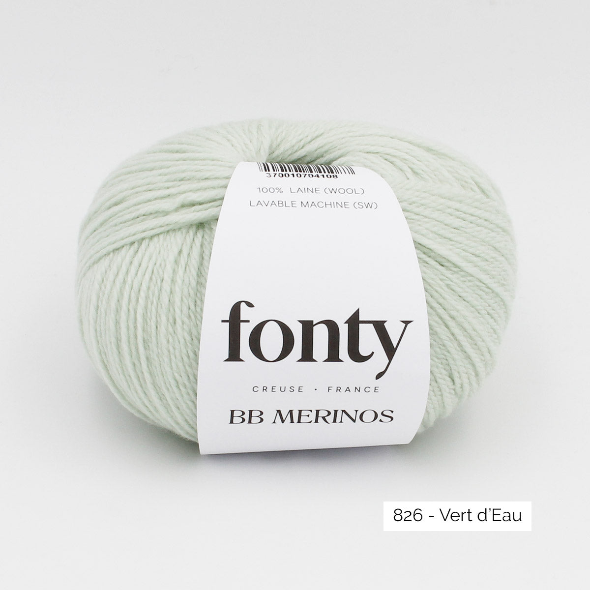 Pelote de BB Mérinos de Fonty, coloris 826 Vert d'Eau