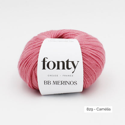 Pelote de BB Merinos de Fonty, coloris 829 Camélia