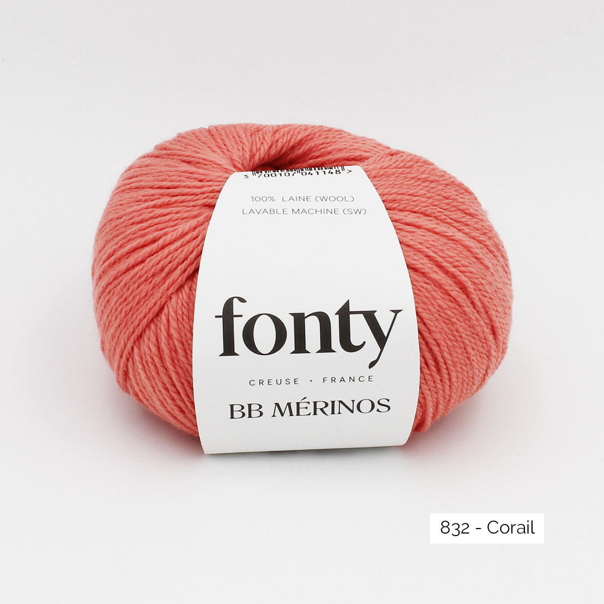 Pelote de BB Mérinos de Fonty, coloris 832 Corail