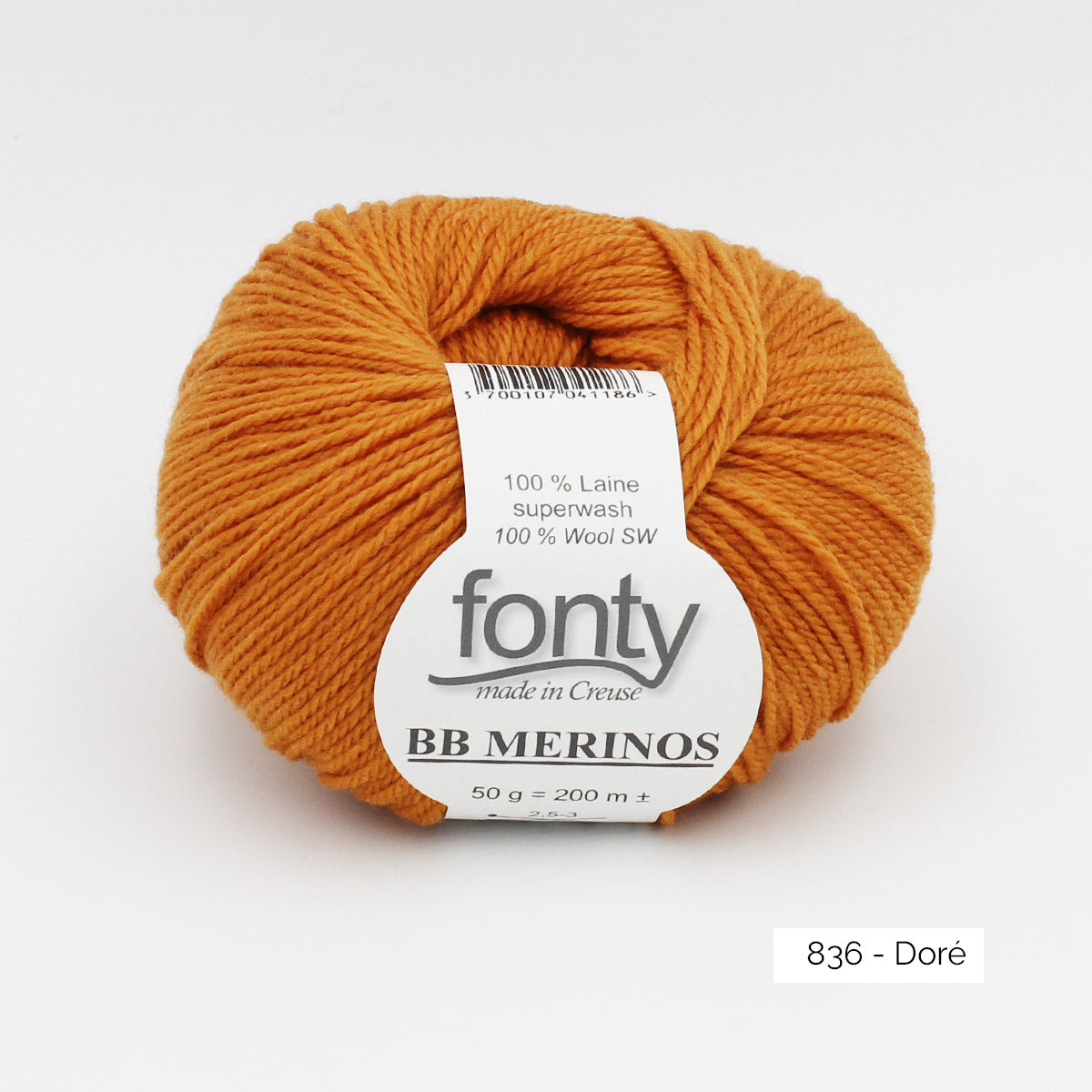Pelote de BB Mérinos de Fonty, coloris 836 Doré