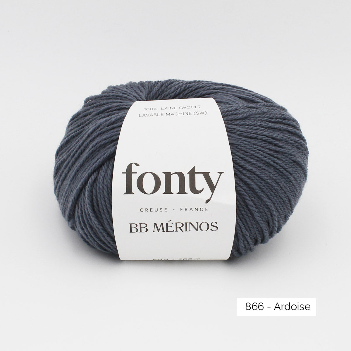 Pelote de BB Mérinos de Fonty, coloris 866 Ardoise