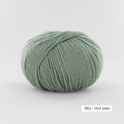Pelote de Mérinos de Fonty, coloris 883 Vert Pâle