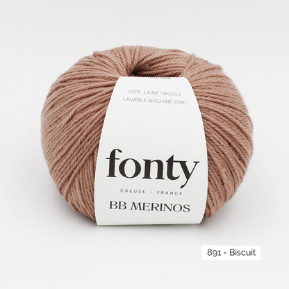 Pelote de BB Mérinos de Fonty, coloris 891 Biscuit