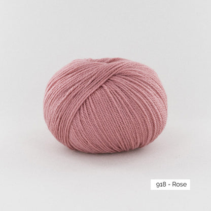 Pelote de BB Mérinos de Fonty, coloris 918 Rose