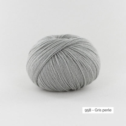 Pelote de BB Mérinos de Fonty, coloris 958 Gris Perle