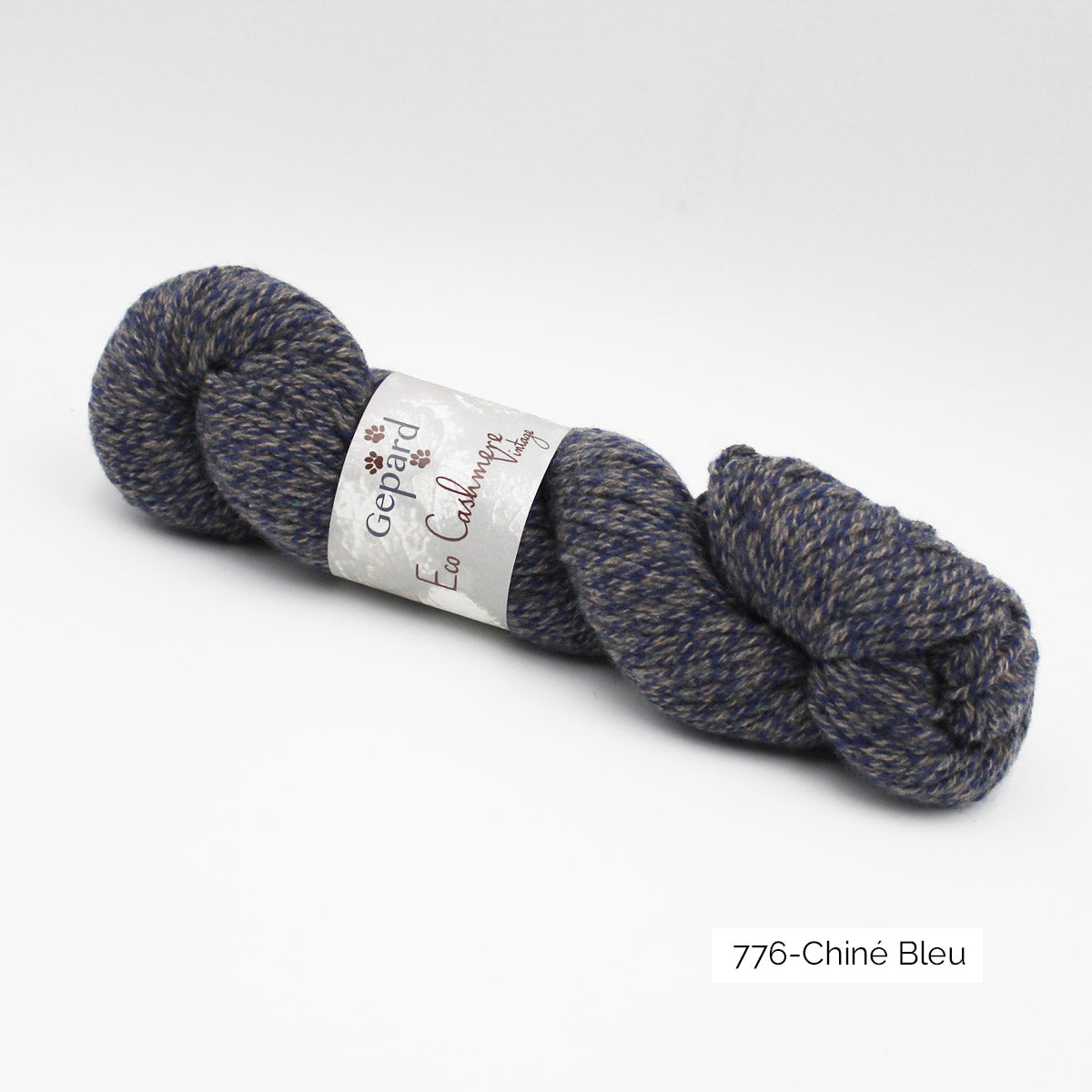 Echeveau d'Eco Cashmere Vintage de Gepard Garn coloris 776 Chiné Bleu