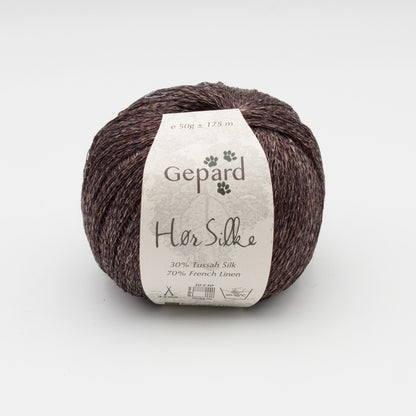 Pelote de Hør Silke de Gepard Garn coloris  170 Dark Chocolate