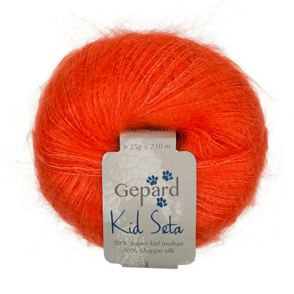 Kid Seta de Gepard Garn coloris 1411 Neon Orange