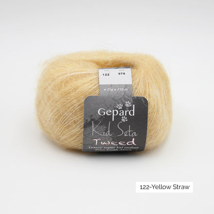 Kid Seta Tweed de Gepard Garn coloris T122 Yellow Straw