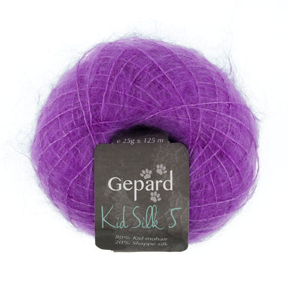 Pelote de Kid Silk 5 de Gepard Garn coloris 1113 Violet