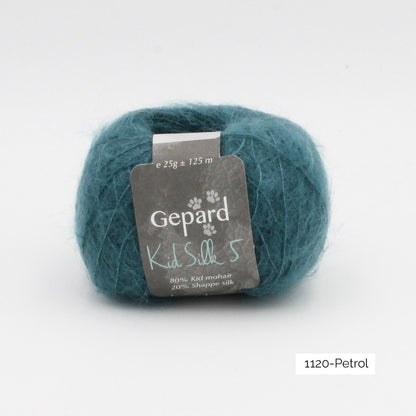 Pelote de Kid Silk 5 de Gepard Garn coloris 1120 Petrol