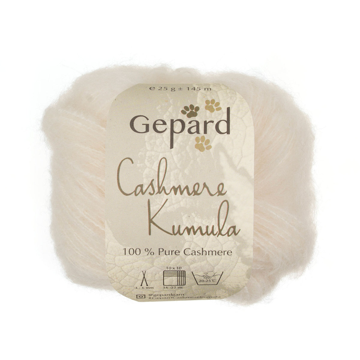 Pelote de Cashmere Kumula de Gepard Garn coloris 101 Creme