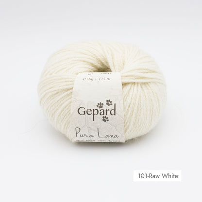 Pelote de Pura Lana de Gepard Garn coloris 101 Raw White