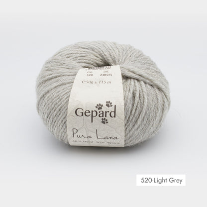 Pelote de Pura Lana de Gepard Garn coloris 520 Light Grey