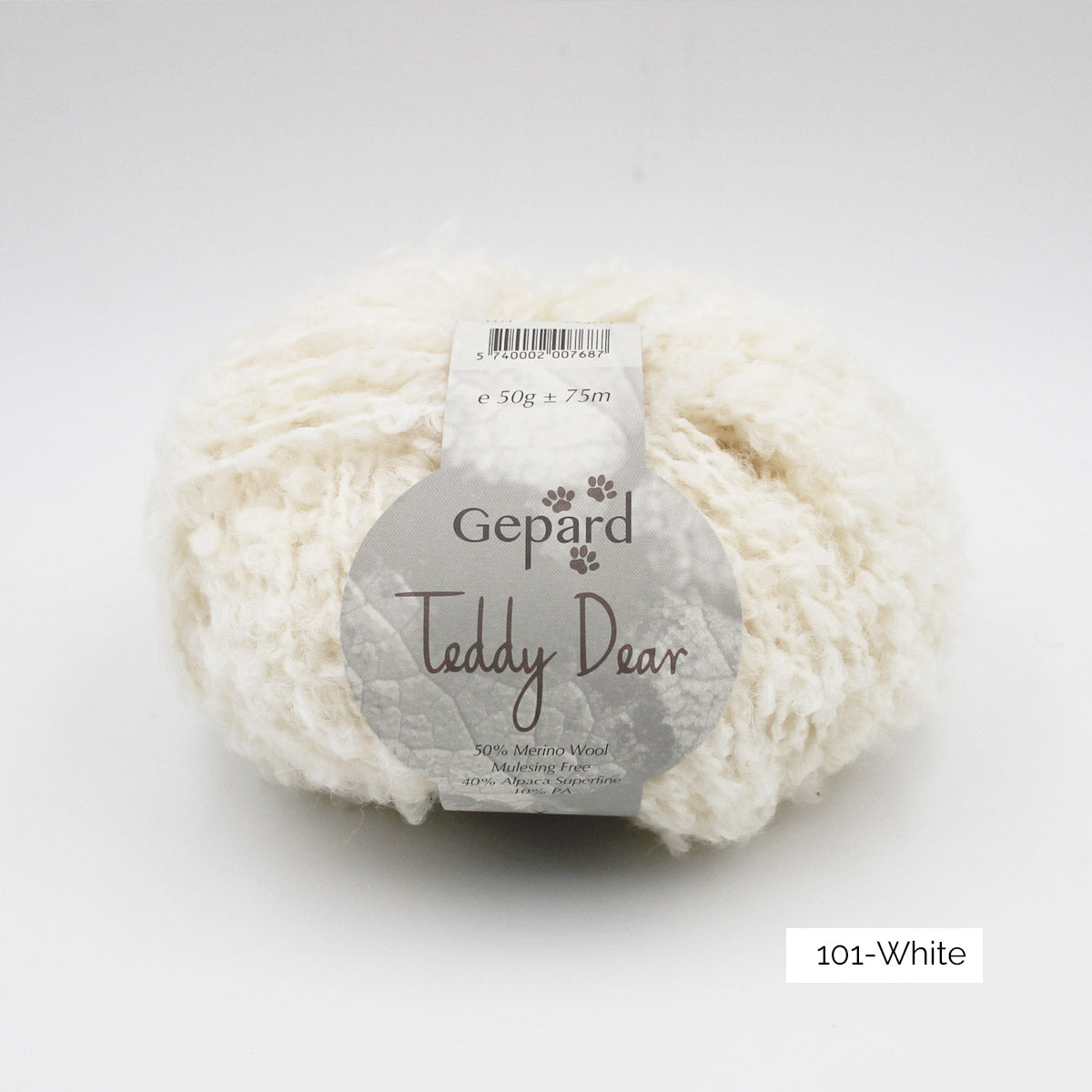 Pelote de Teddy Dear de Gepard Garn coloris 101 White