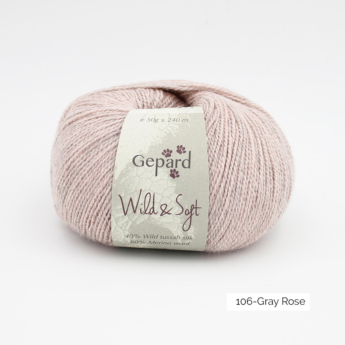 Pelote de Wild & Soft de Gepard Garn coloris 106 Gray Rose