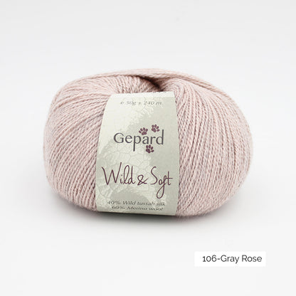 Pelote de Wild & Soft de Gepard Garn coloris 106 Gray Rose
