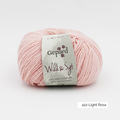 Pelote de Wild & Soft de Gepard Garn coloris 412 Light Rosa